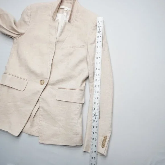 Veronica Beard Linen Upcollar Dickey Jacket Blazer Size 4 - Picture 13 of 15
